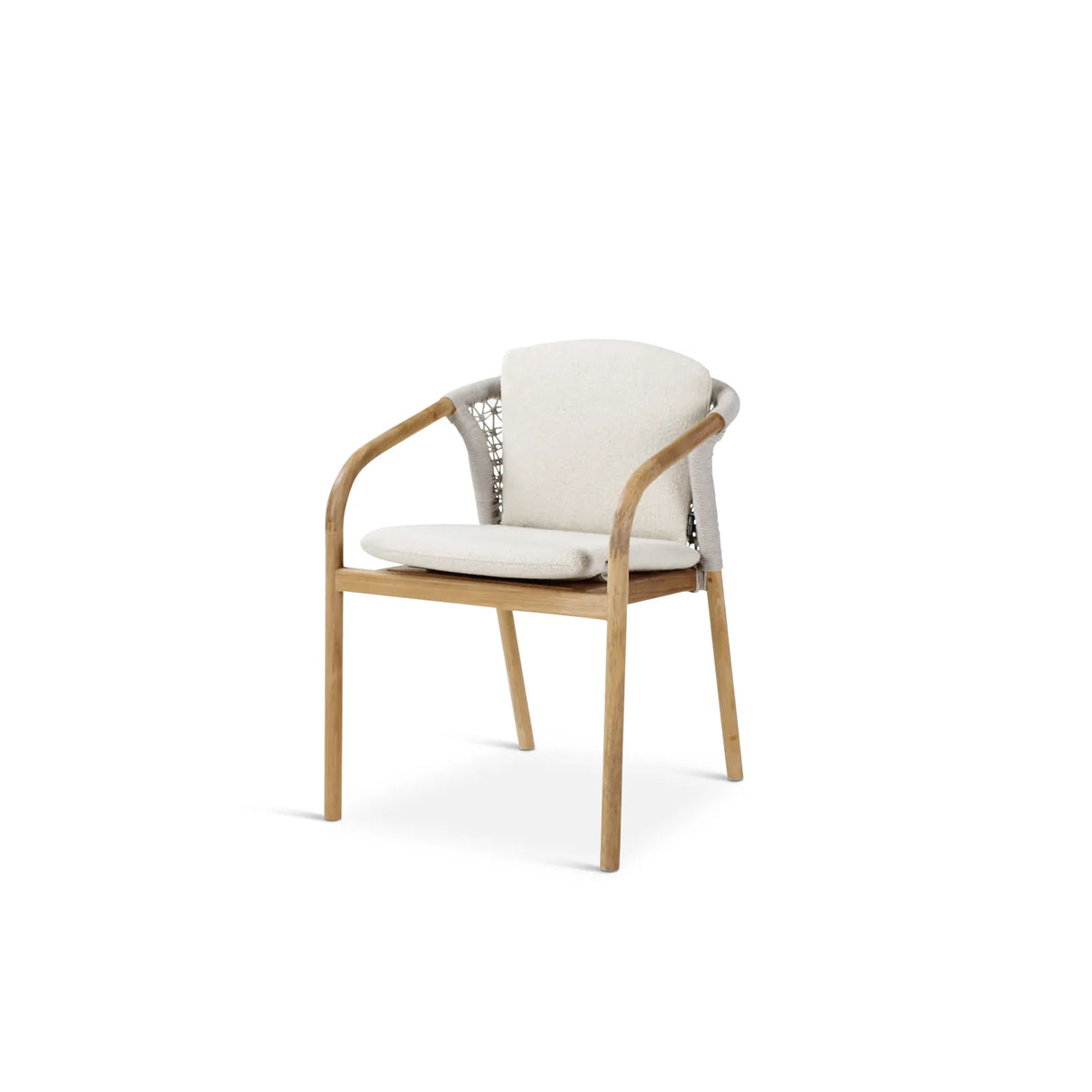 Gartenstuhl Lugano aus Teakholz mit tonfarbenen Kissen, 57x62x75 cm - ZEN ZONE Furniture