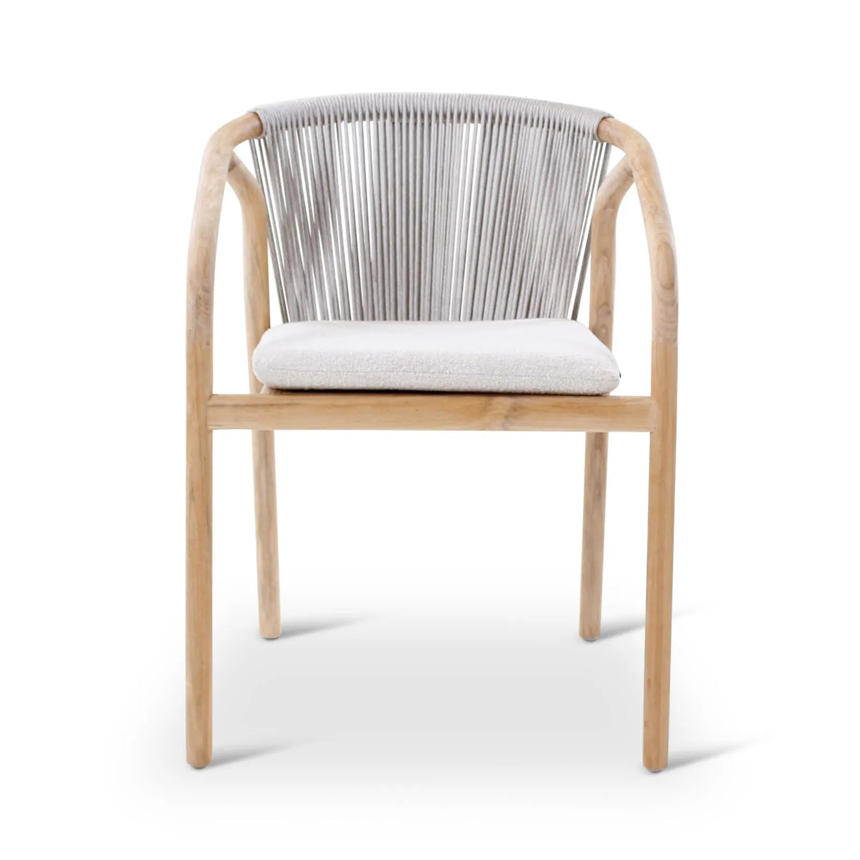 Gartenstuhl Boras aus Teakholz mit tonfarbenen Kissen - ZEN ZONE Furniture