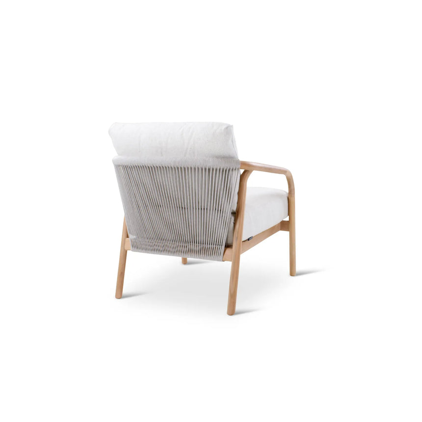 BORAS Garten Sessel aus Teak Natur und grauem Geflecht inkl. Kissen, 73×84×72 cm - ZEN ZONE Furniture
