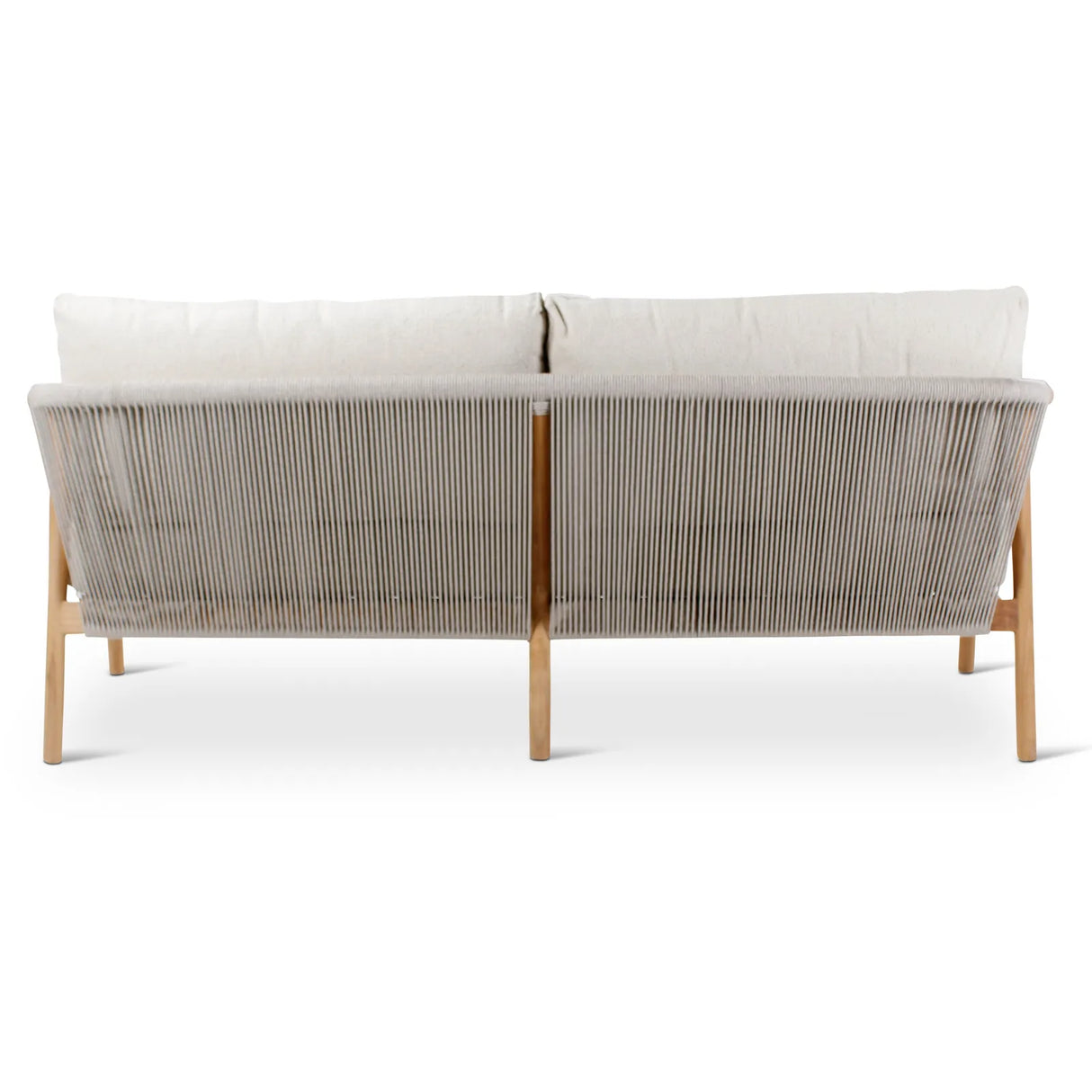 2,5-Sitzer-Gartenbank Boras aus Teakholz mit tonfarbenen Kissen aus Outdoor-Stoff, 190x84x72 cm - ZEN ZONE Furniture