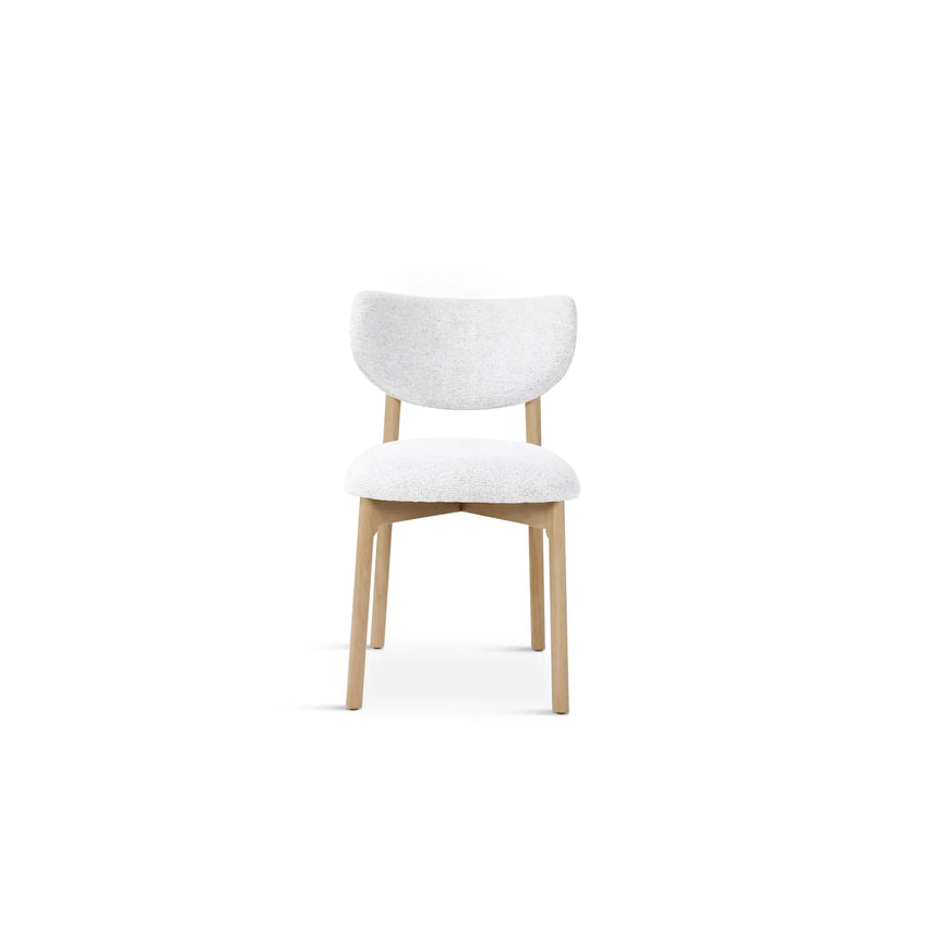 BLAKE Esstuhl ivory, Beine aus Holz Natur - ZEN ZONE Furniture