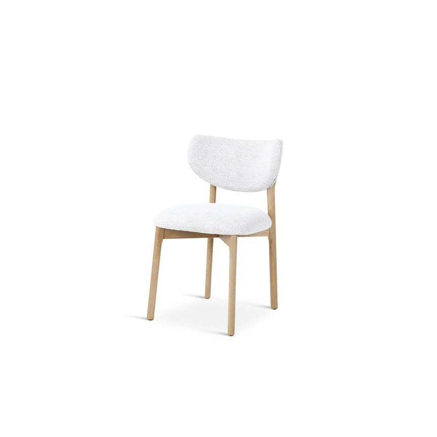 BLAKE Esstuhl ivory, Beine aus Holz Natur - ZEN ZONE Furniture