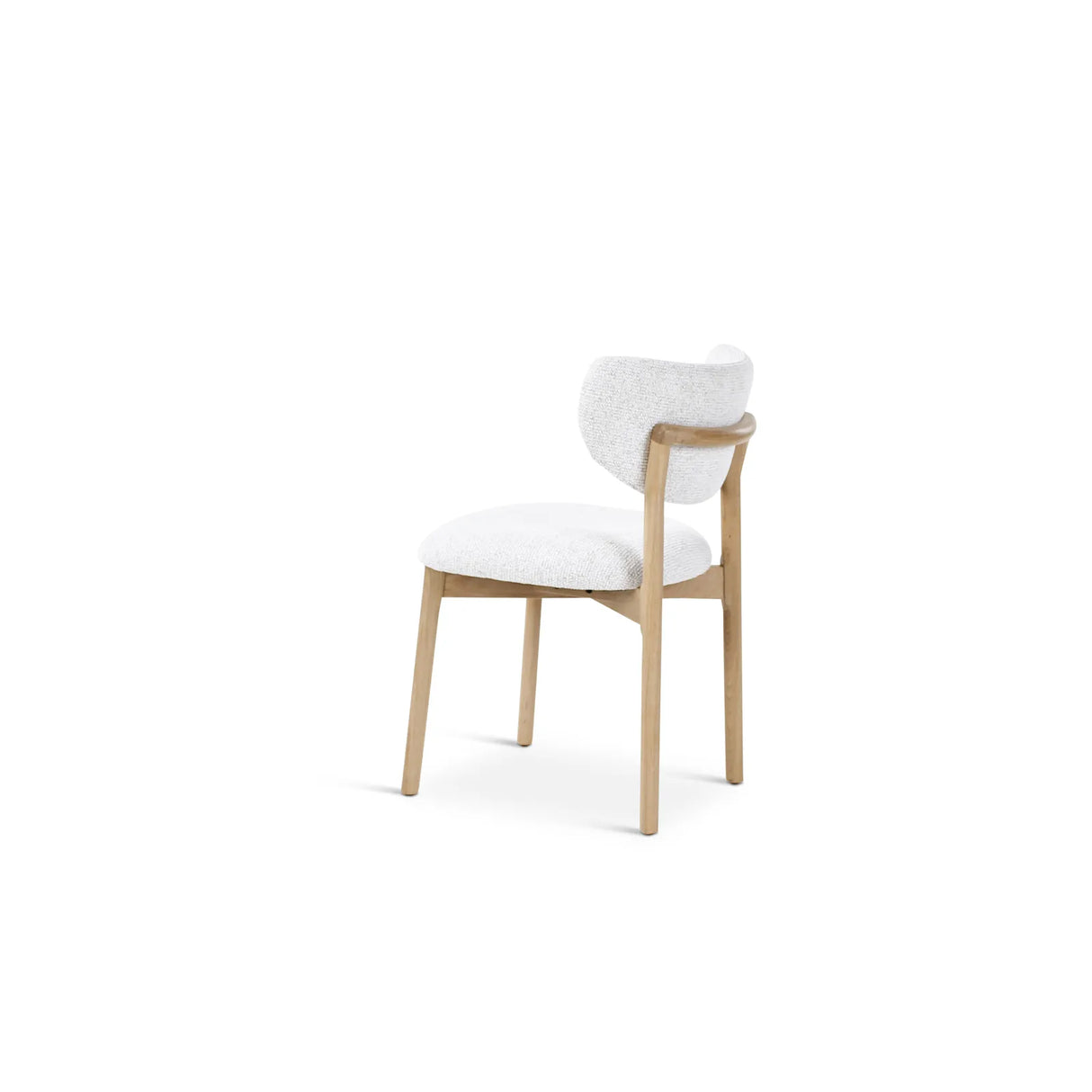 BLAKE Esstuhl ivory, Beine aus Holz Natur