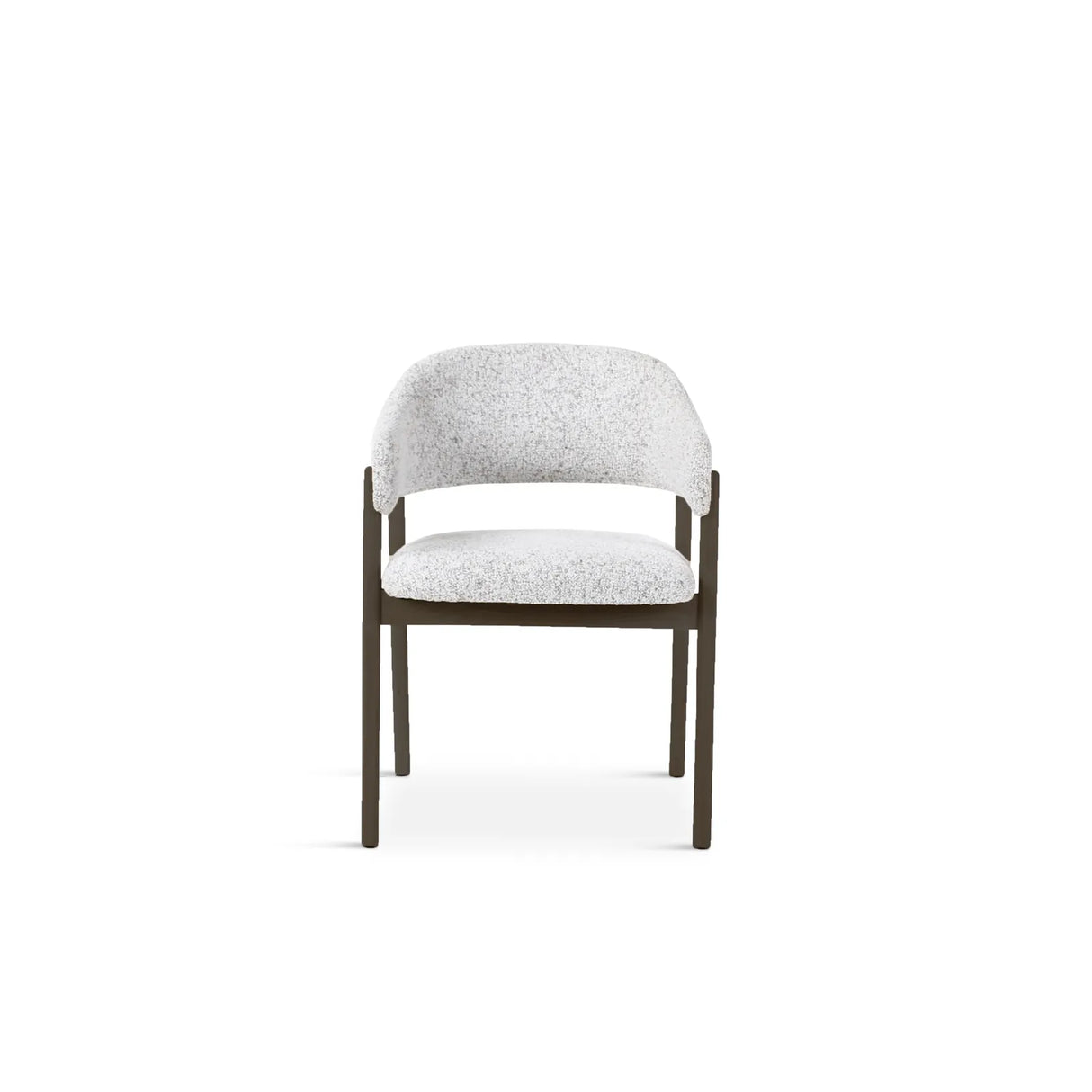 CONOR Essstuhl mit Armlehnen stone, Beine aus Holz dunkel braun