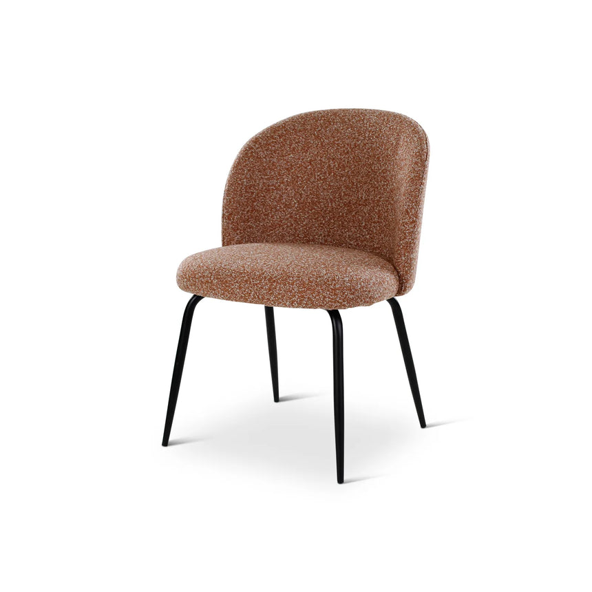 MIKO Essstuhl aus Metall in Brick, Schwarz - ZEN ZONE Furniture