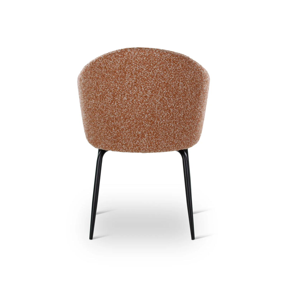 YALO Essstuhl mit Armlehnen in Brick, schwarze Metallbeine - ZEN ZONE Furniture