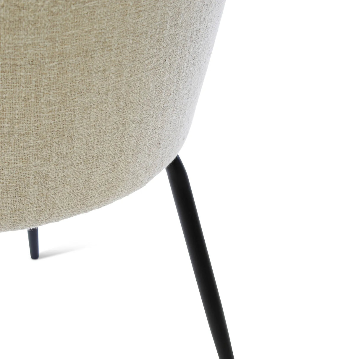 Essstuhl YALO mit Armlehnen in Natur, schwarze Metallbeine - ZEN ZONE Furniture