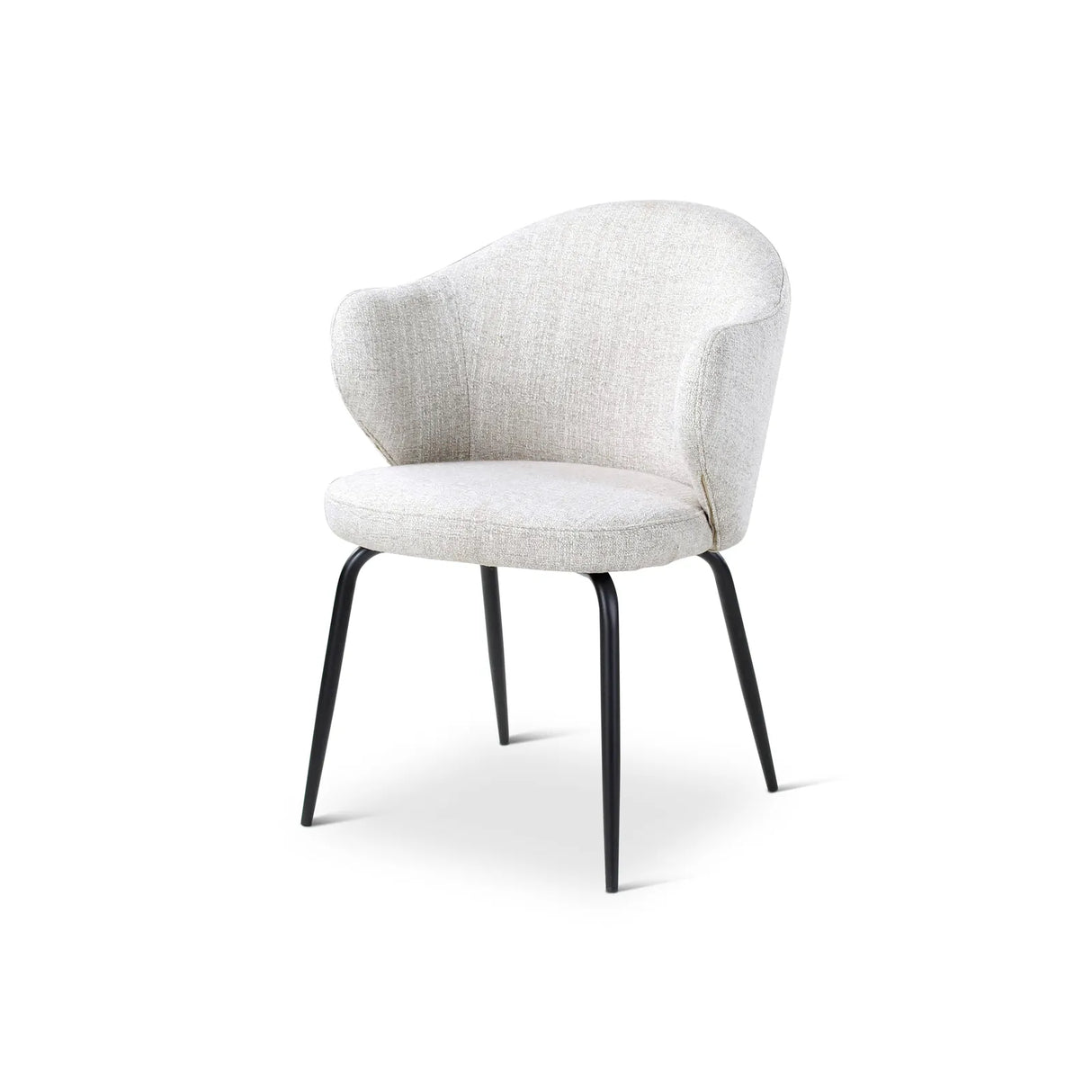 Essstuhl YALO mit Armlehnen in Natur, schwarze Metallbeine - ZEN ZONE Furniture