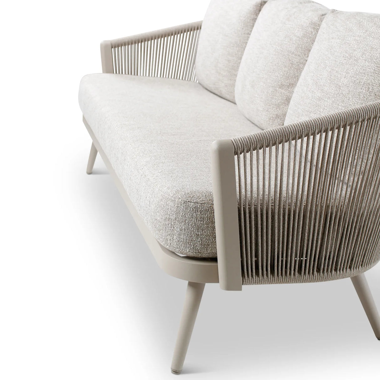 3-Sitzer Gartensofa Mikos aus Aluminium mit graufarbenen Kissen, 203x81x78 cm - ZEN ZONE Furniture