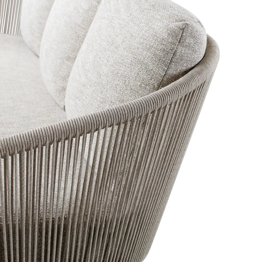 3-Sitzer Gartensofa Mikos aus Aluminium mit graufarbenen Kissen, 203x81x78 cm - ZEN ZONE Furniture