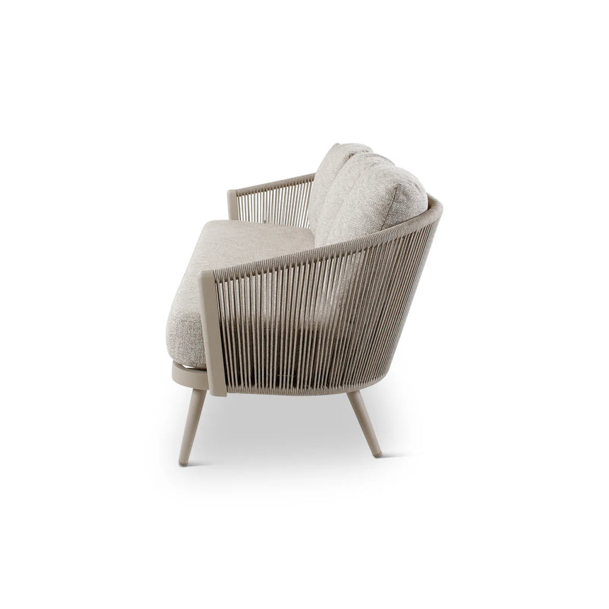 3-Sitzer Gartensofa Mikos aus Aluminium mit graufarbenen Kissen, 203x81x78 cm - ZEN ZONE Furniture