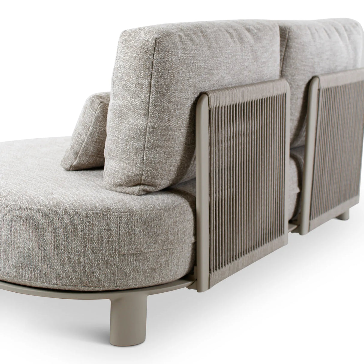 2-Sitzer-Gartensofa Nimbo aus Aluminium mit steinfarbenen Kissen aus Outdoor-Stoff, 190x93x68 cm - ZEN ZONE Furniture