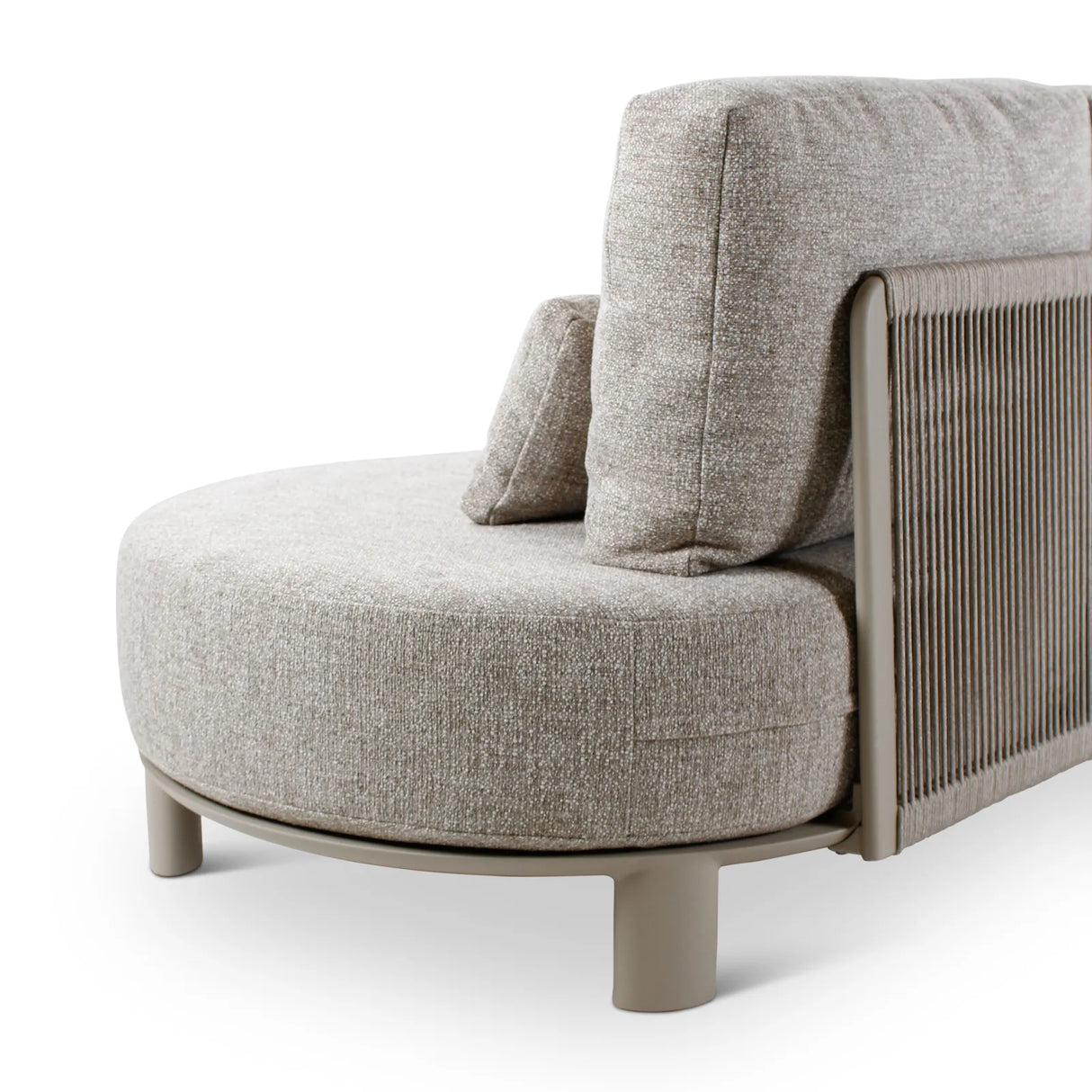 2-Sitzer-Gartensofa Nimbo aus Aluminium mit steinfarbenen Kissen aus Outdoor-Stoff, 190x93x68 cm - ZEN ZONE Furniture