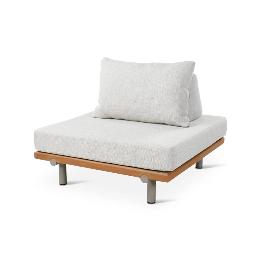 Gartensessel Emilio aus Teakholz mit muschelfarbenen Kissen - ZEN ZONE Furniture
