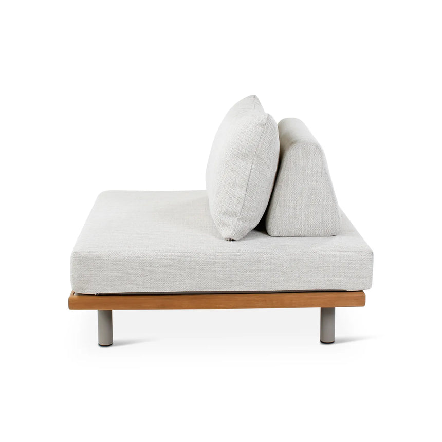 Gartensessel Emilio aus Teakholz mit muschelfarbenen Kissen - ZEN ZONE Furniture