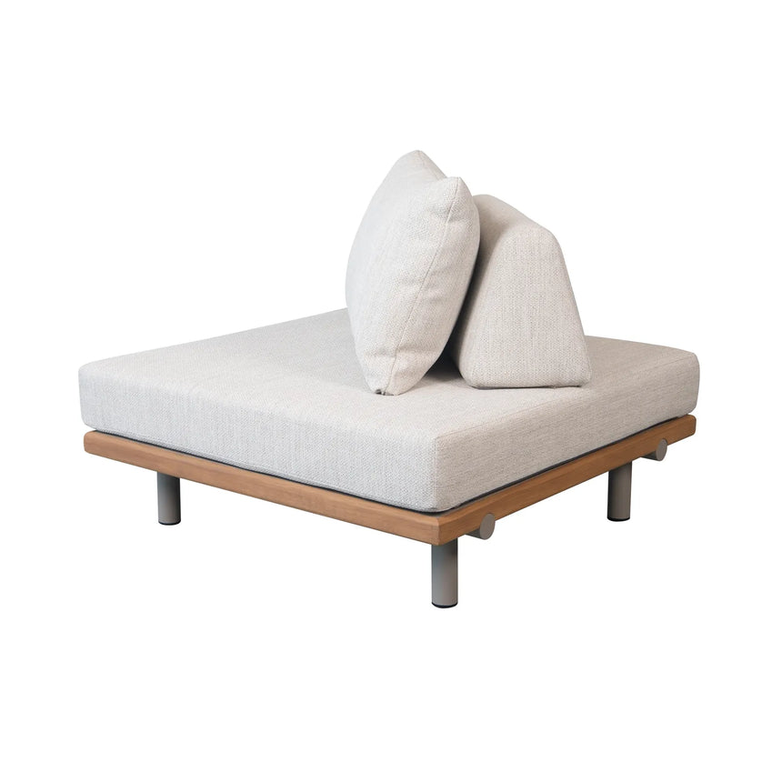 Gartensessel Emilio aus Teakholz mit muschelfarbenen Kissen - ZEN ZONE Furniture