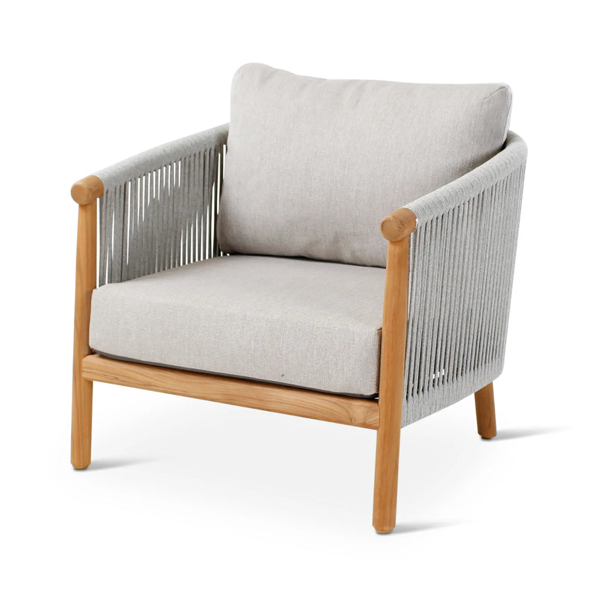 Gartensessel Romeo aus Teakholz mit wolkenfarbenen Kissen - ZEN ZONE Furniture