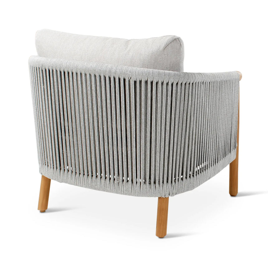 Gartensessel Romeo aus Teakholz mit wolkenfarbenen Kissen - ZEN ZONE Furniture