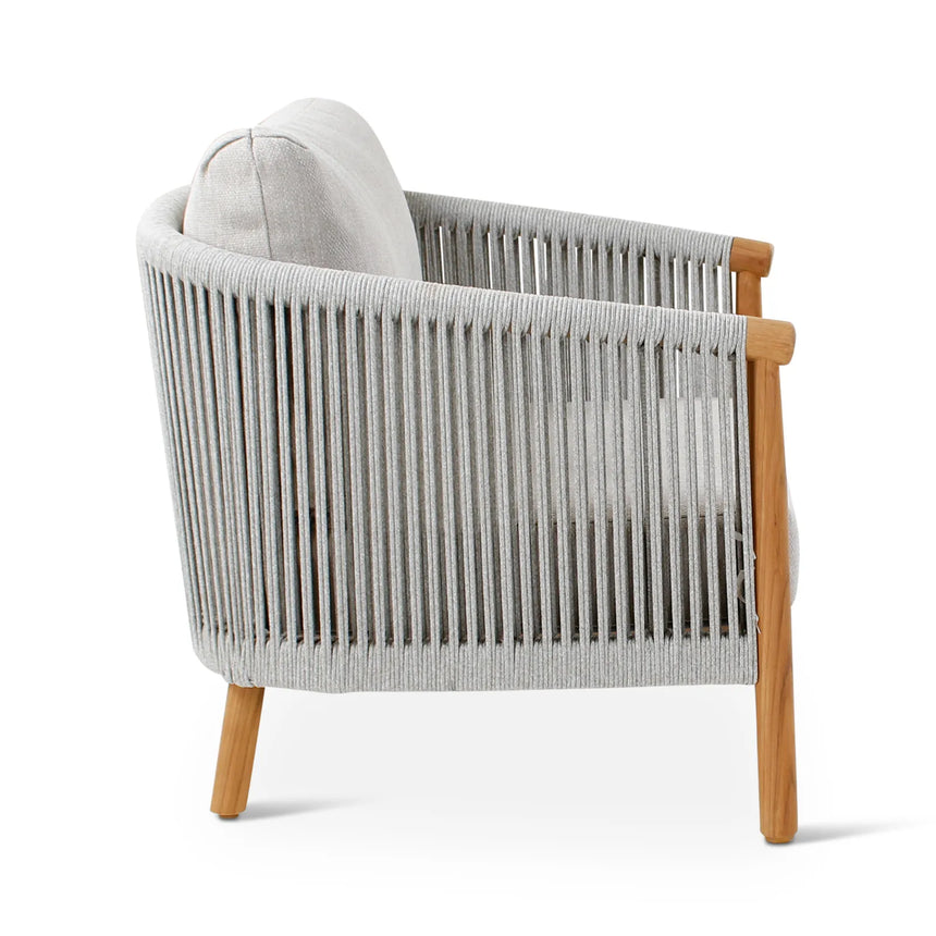 Gartensessel Romeo aus Teakholz mit wolkenfarbenen Kissen - ZEN ZONE Furniture