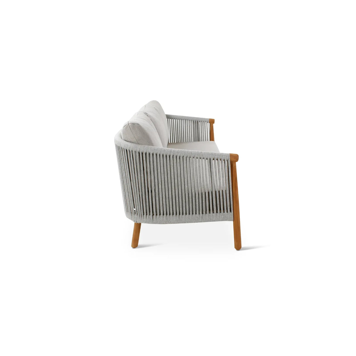 3-Sitzer Gartensofa Romeo aus Teakholz mit wolkenfarbenen Kissen, 209x82x82 cm - ZEN ZONE Furniture