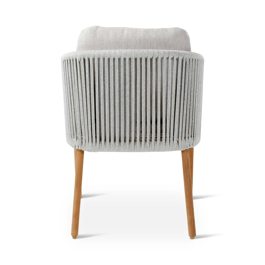 Gartenstuhl Romeo aus Teakholz mit wolkenfarbenen Kissen - ZEN ZONE Furniture