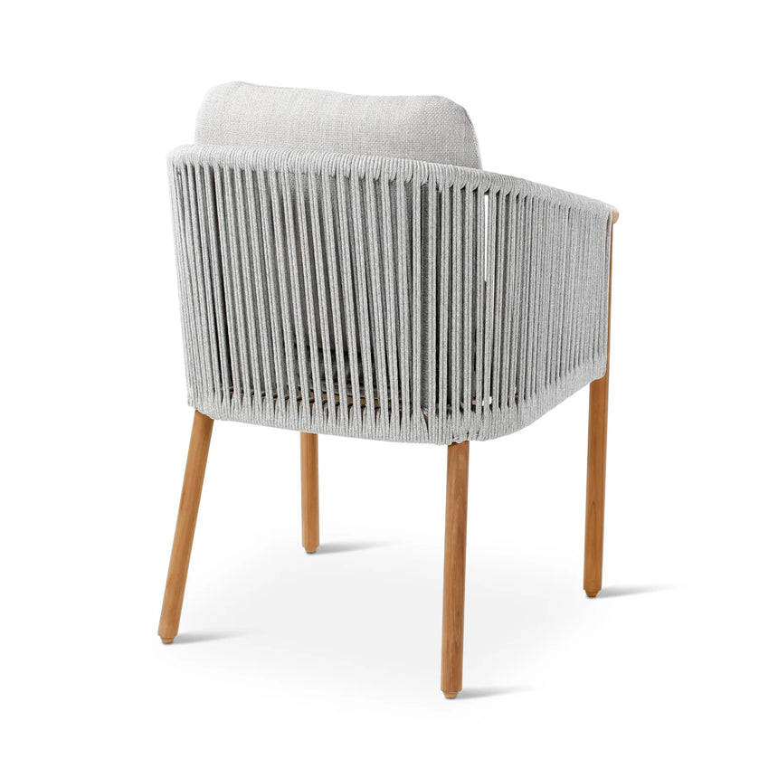 Gartenstuhl Romeo aus Teakholz mit wolkenfarbenen Kissen - ZEN ZONE Furniture