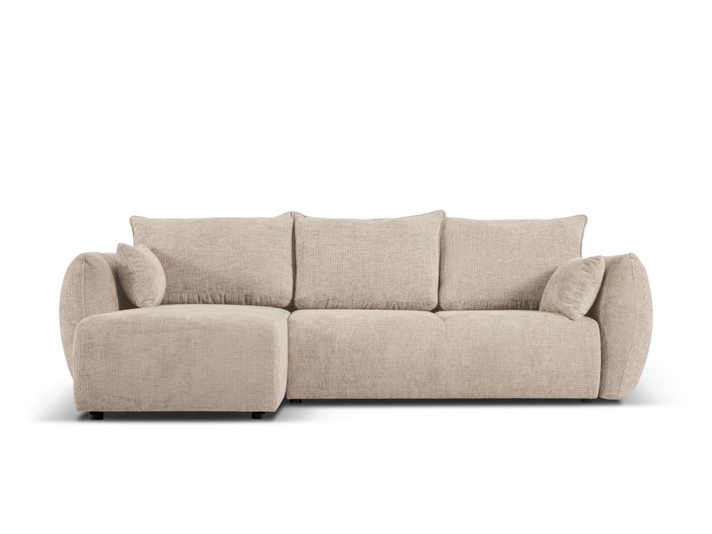 Matera 4-Sitzer Ecksofa, Linke Seite, aus Samt oder Chenille, 253x173x86 cm