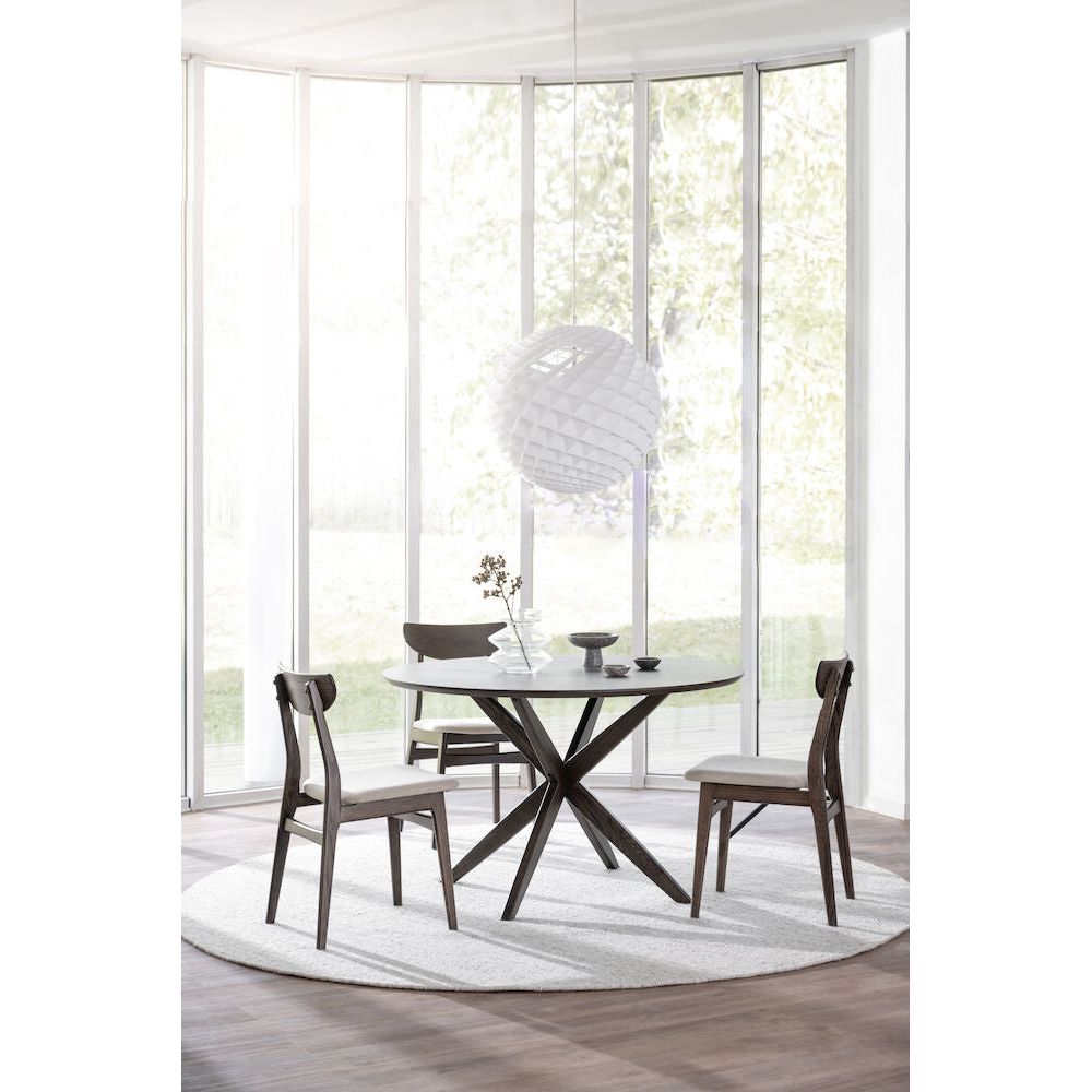 RODHAM Esszimmerstuhl Braun/Beige 44x51x82cm - ZEN ZONE