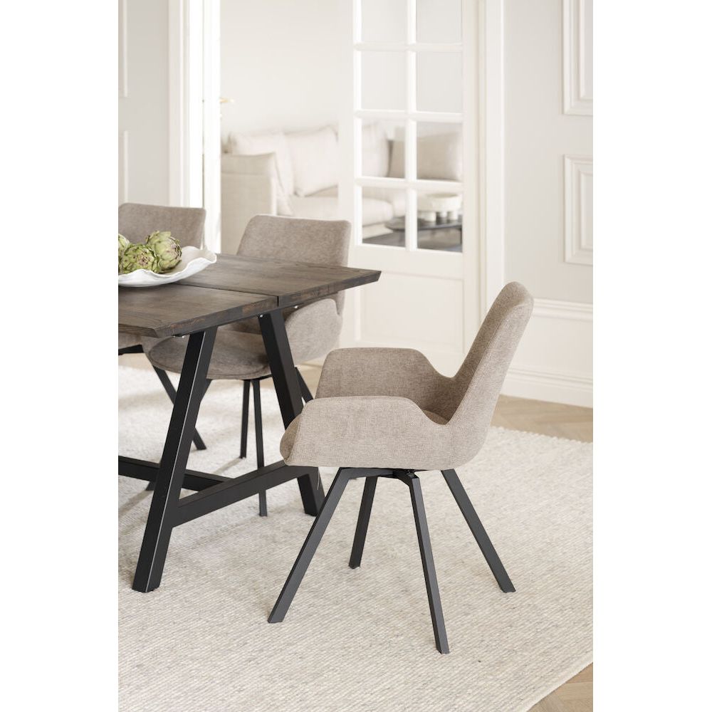 NORWELL Esszimmerstuhl Beige/schwarz 60x58x83cm - ZEN ZONE