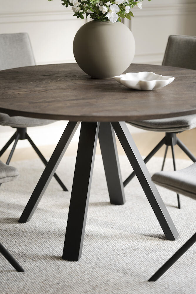 CARRADALE Esstisch Braun/Schwarz 130x130x75cm - ZEN ZONE