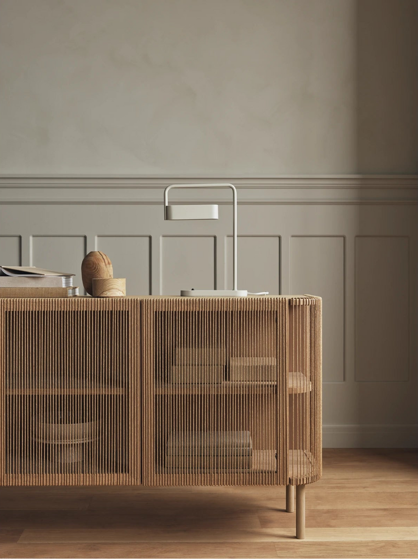 Buffet Cord, en chêne, huilé, finition avec cordage, 168x45 cm