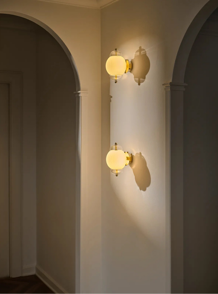 Shahin Wall Lamp made of hand-blown glass and brass