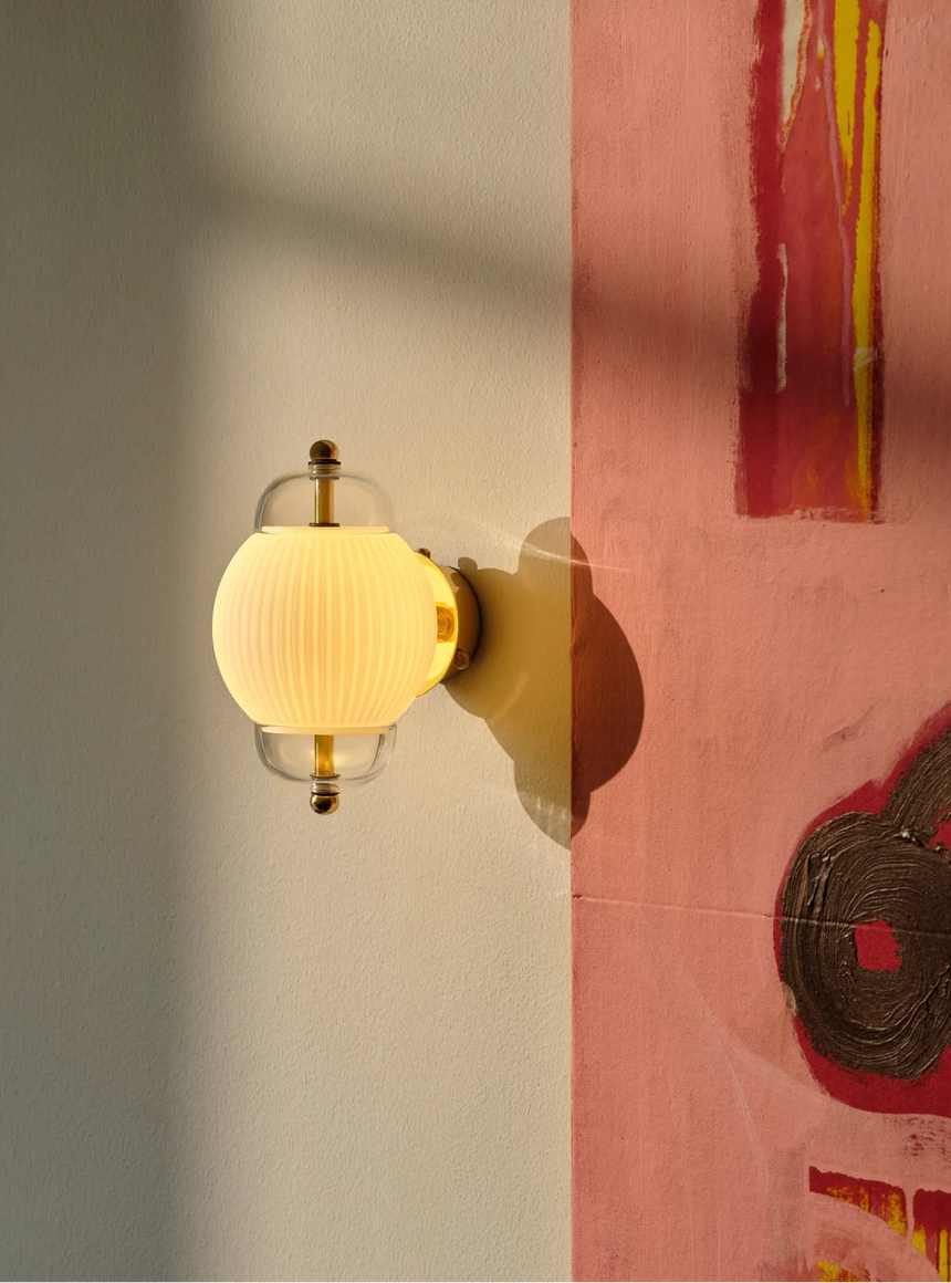 Shahin Wall Lamp made of hand-blown glass and brass