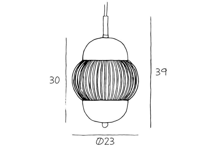 Shahin hanging lamp made of hand-blown glass and brass