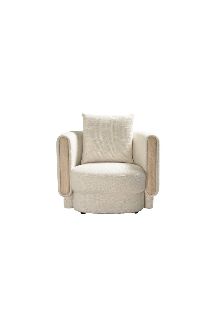 Tarida Armlehnstuhl Travertin - ZEN ZONE Furniture