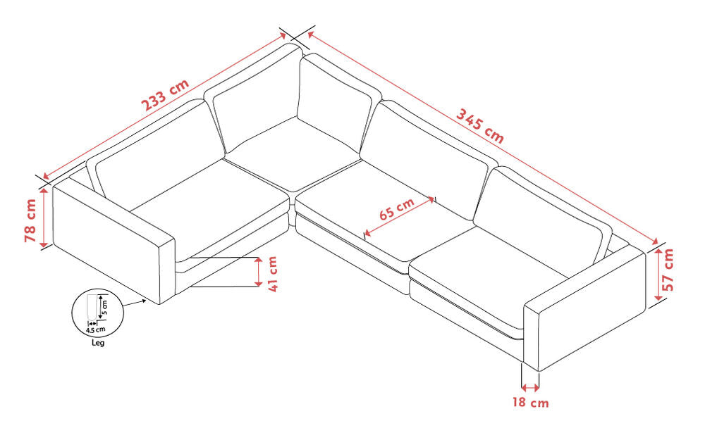 DUNCAN Ecksofa Hellgrau 345x233x78cm - ZEN ZONE Furniture