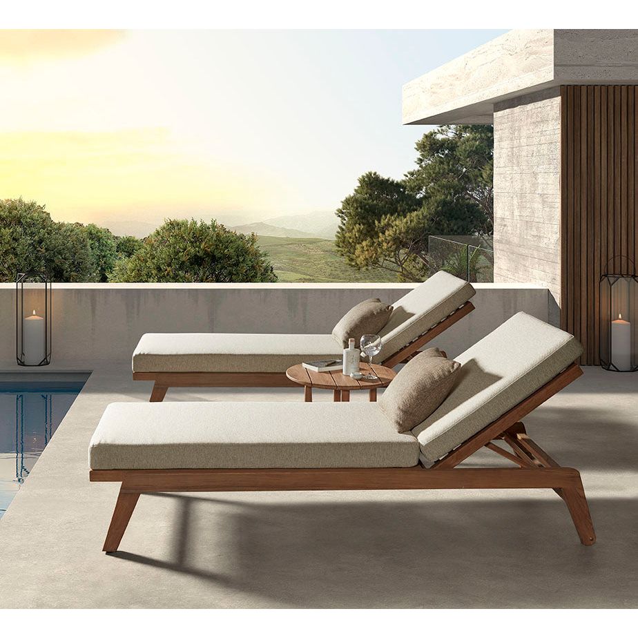 DORA Sonnenliege aus naturbelassenem Teakholz - ZEN ZONE