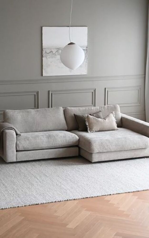 DUNCAN Ecksofa Hellgrau 345x233x78cm - ZEN ZONE Furniture