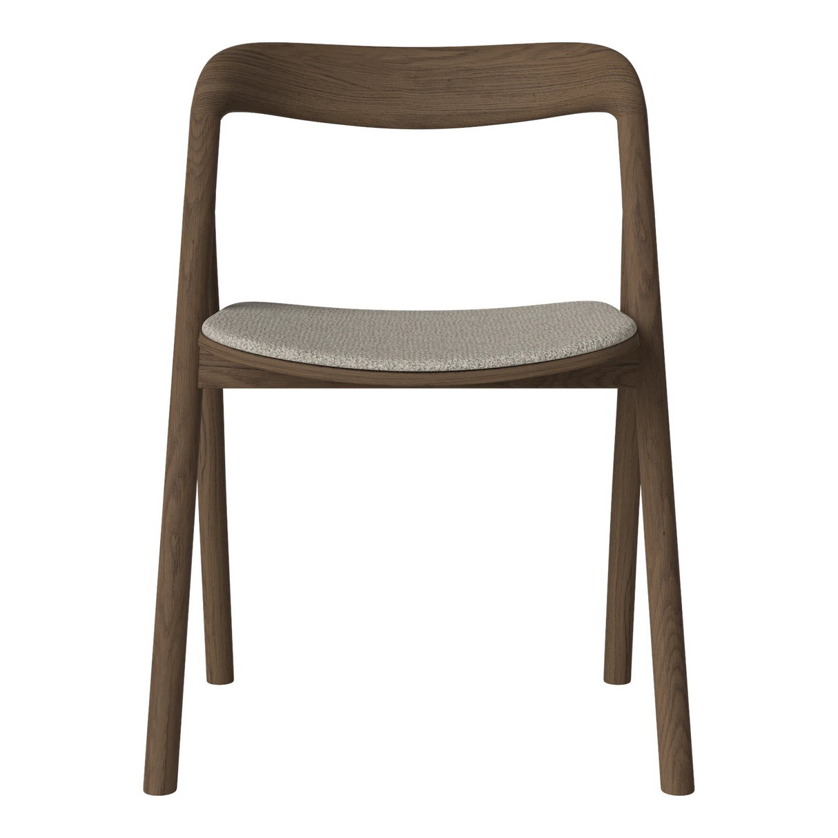 Fenri Gepolsterter Esstischstuhl aus Dunkel geölter Eiche, Monza - Bouclé und Textur, Sand - ZEN ZONE Furniture