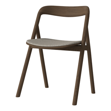 Fenri Gepolsterter Esstischstuhl aus Dunkel geölter Eiche, Monza - Bouclé und Textur, Sand - ZEN ZONE Furniture