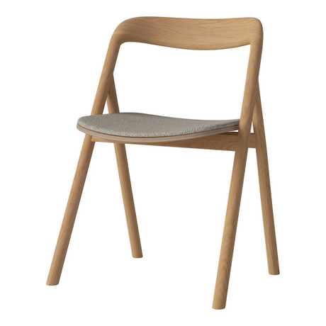 Fenri Gepolsterter Esstischstuhl aus geölter Eiche, Monza - Bouclé und Textur, Sand - ZEN ZONE Furniture