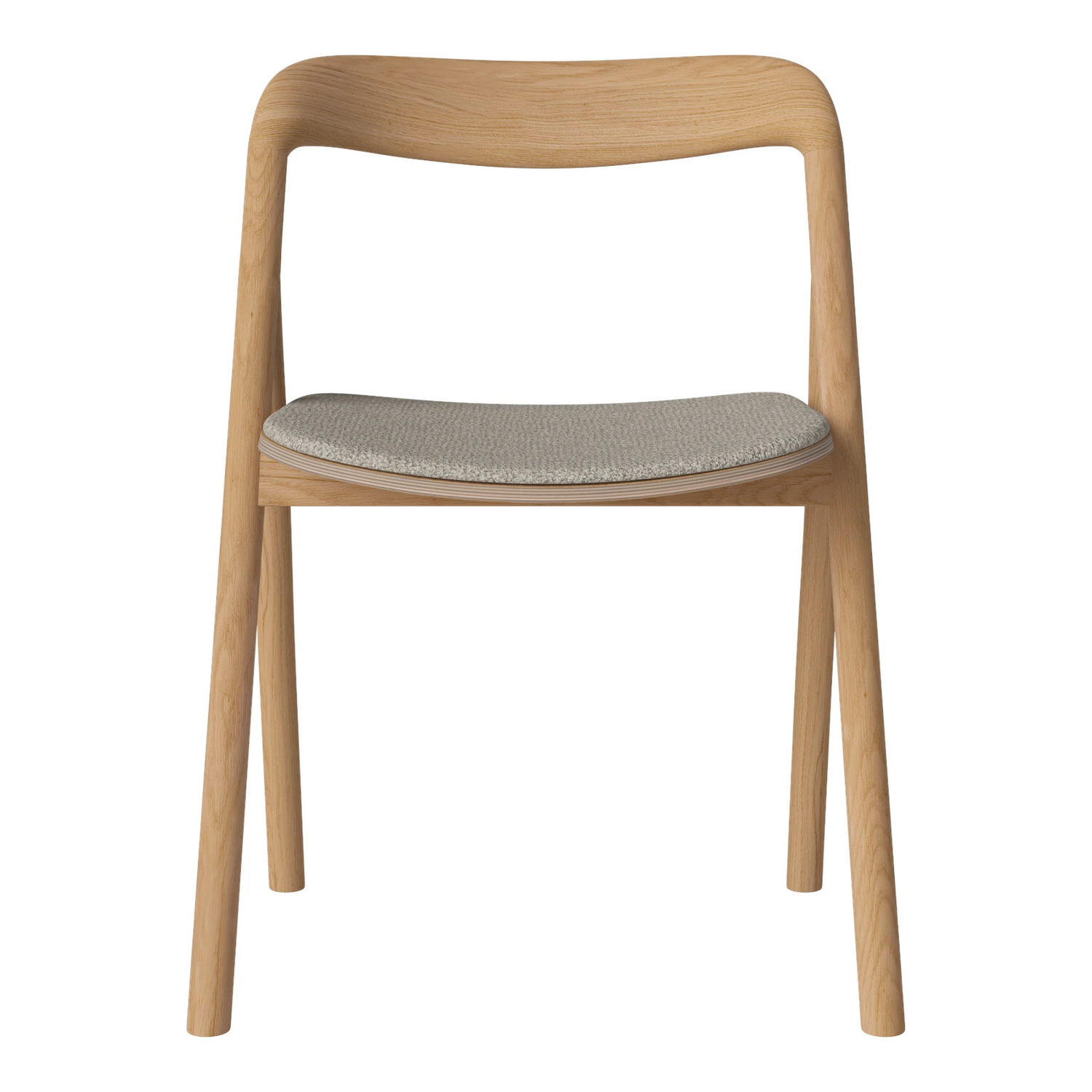 Fenri Gepolsterter Esstischstuhl aus geölter Eiche, Monza - Bouclé und Textur, Sand - ZEN ZONE Furniture