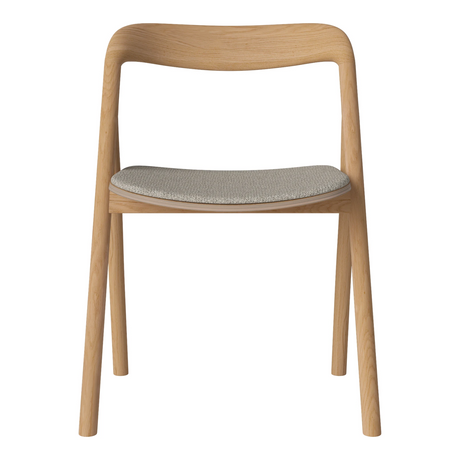 Fenri Gepolsterter Esstischstuhl aus geölter Eiche, Monza - Bouclé und Textur, Sand - ZEN ZONE Furniture