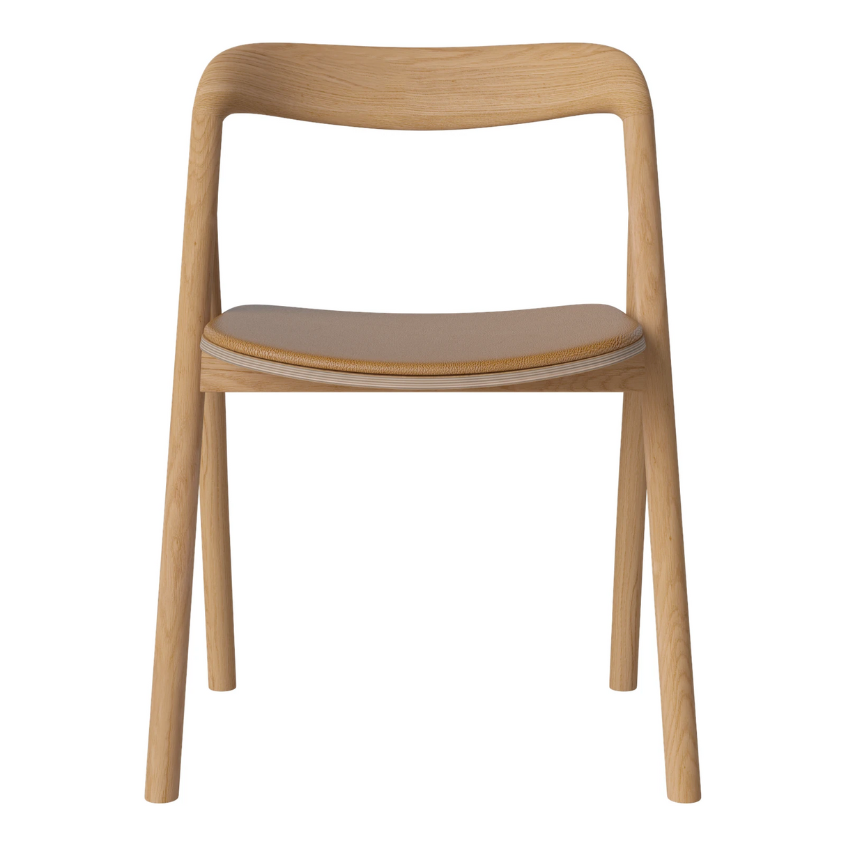 Fenri Gepolsterter Esstischstuhl aus geölter Eiche, Quattro by Spoor - Leder, Light Cognac - ZEN ZONE Furniture