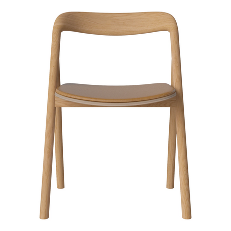 Fenri Gepolsterter Esstischstuhl aus geölter Eiche, Quattro by Spoor - Leder, Light Cognac - ZEN ZONE Furniture