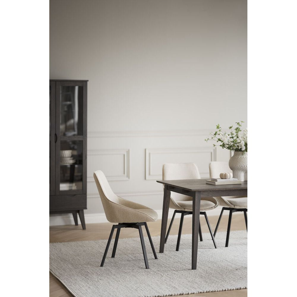 ALISON Essstuhl Hellbeige/Schwarz 51x60x87cm - ZEN ZONE Furniture