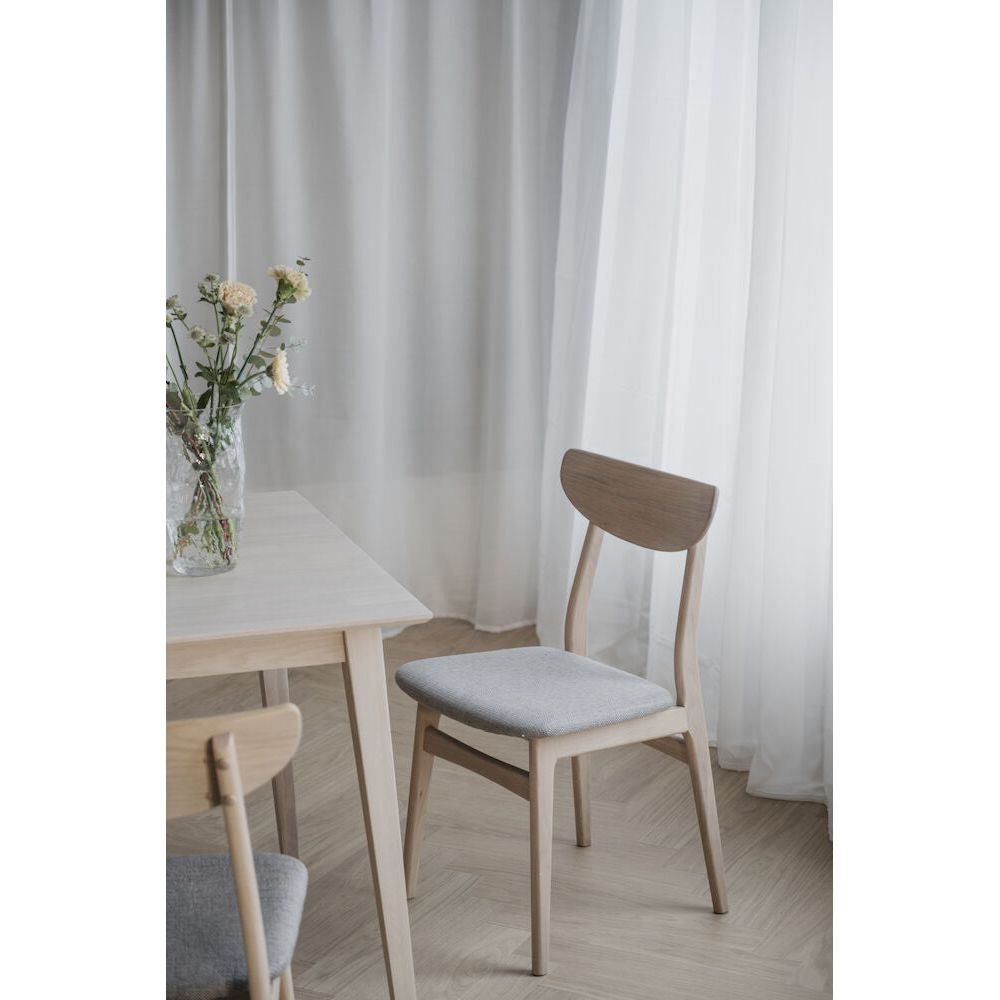 RODHAM Esszimmerstuhl Weiß pigmentiert/hellgrau 44x51x82cm - ZEN ZONE