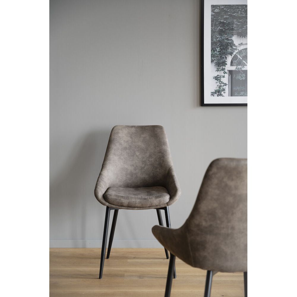 SIERRA Esszimmerstuhl Maulwurf/schwarz 49x55x85cm - ZEN ZONE