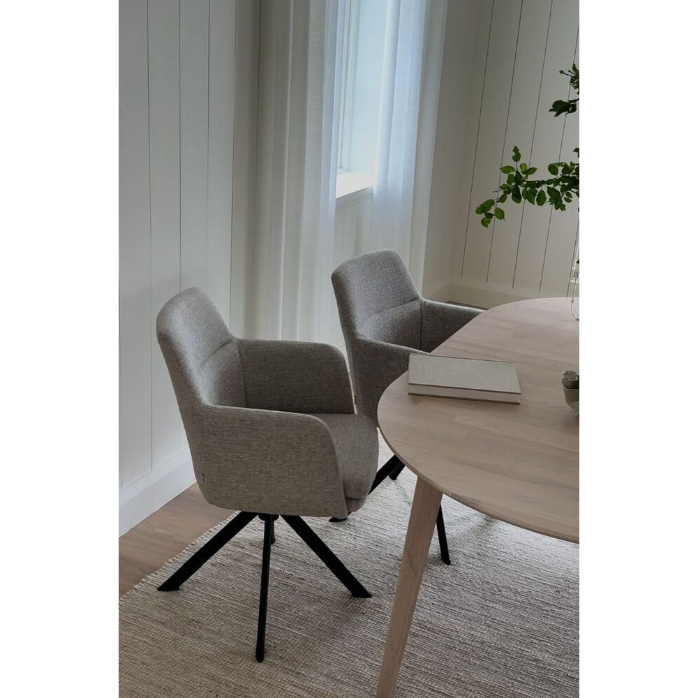 GLADSTONE Essstuhl Hellbeige/Schwarz 56x61x84cm - ZEN ZONE Furniture