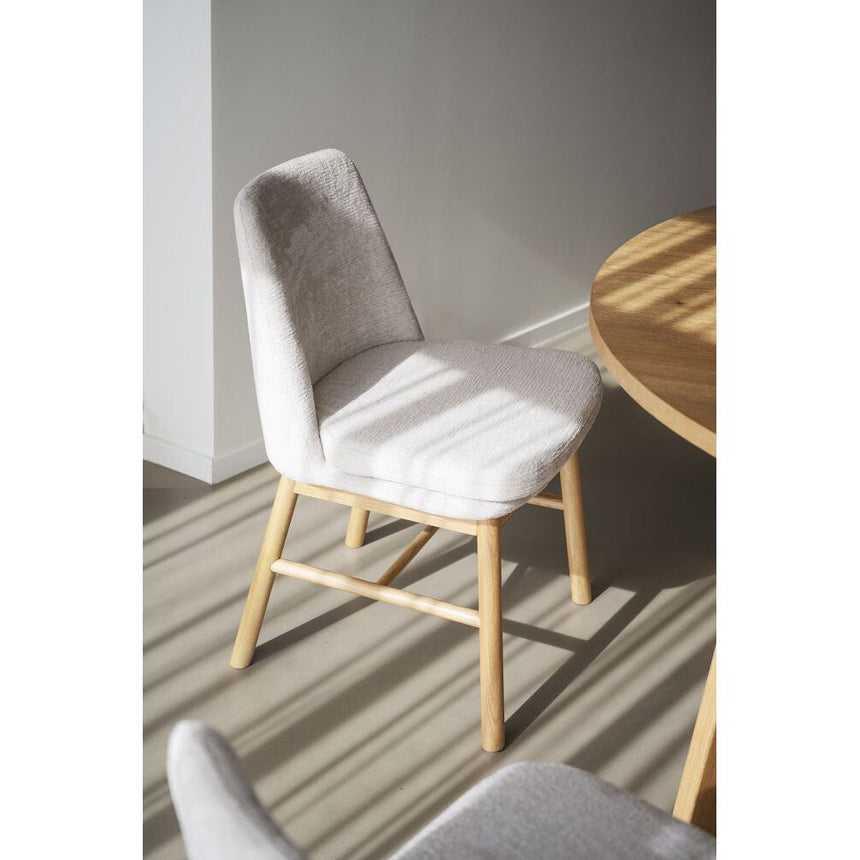 AMESBURY Esszimmerstuhl Hellbeige/Eiche 49x58x84cm - ZEN ZONE
